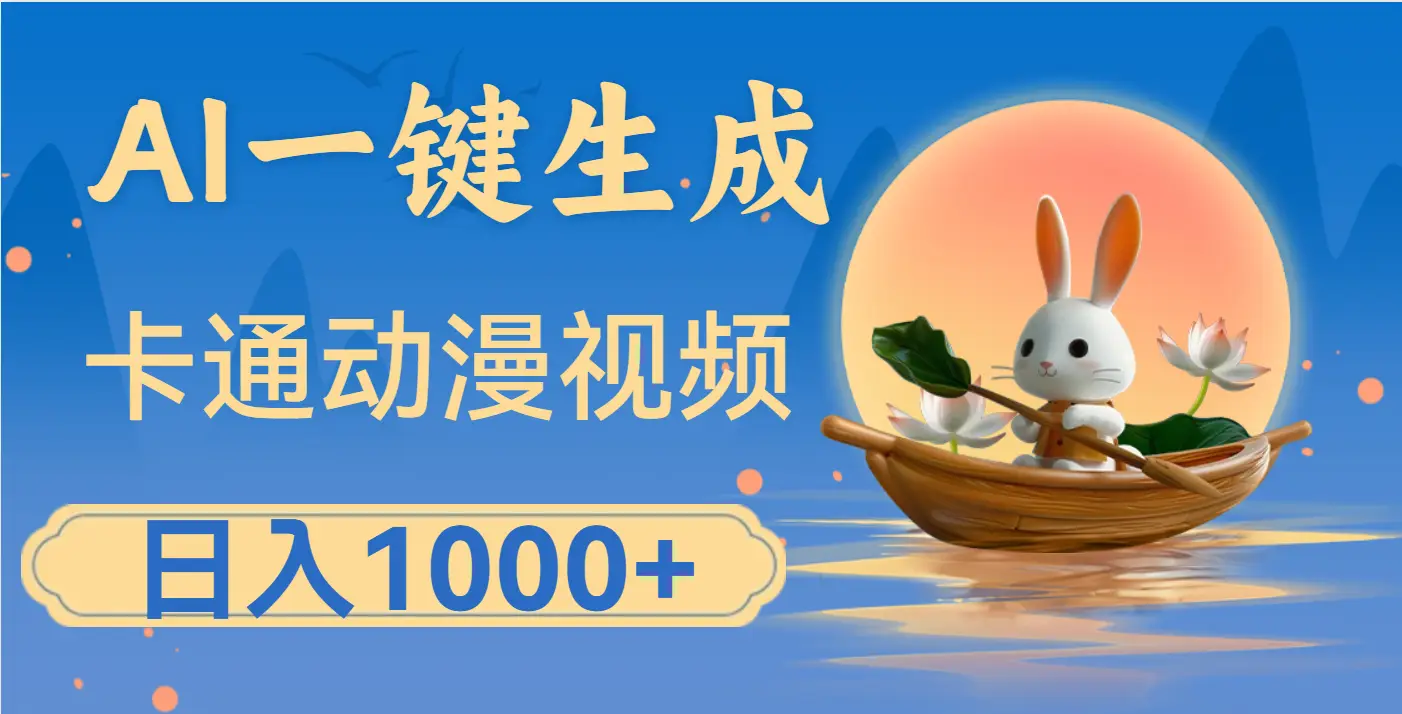 AI一键生成卡通动漫视频,日入1000+