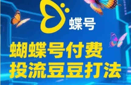 2025蝴蝶号付费投流豆豆打法，助新手快速掌握付费流量撬动自然流的核心玩法