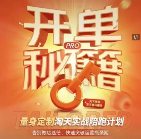 淘宝开单秘籍PRO，量身定制淘天实战陪跑计划，告别做店迷茫、快速突破运营瓶颈期(更新6月)