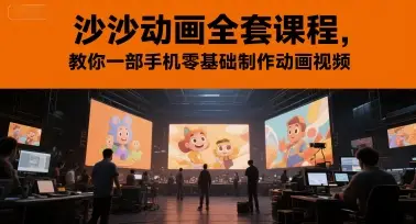 沙沙动画全套课程，教你一部手机零基础制作动画视频