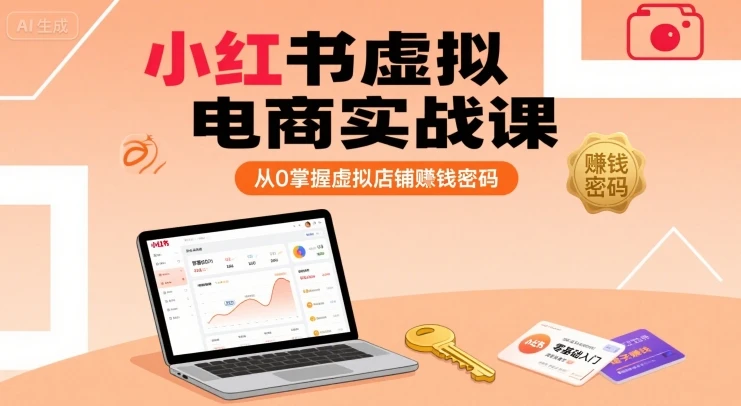 【精】小红书虚拟电商实战课,从0掌握虚拟店铺賺钱密码