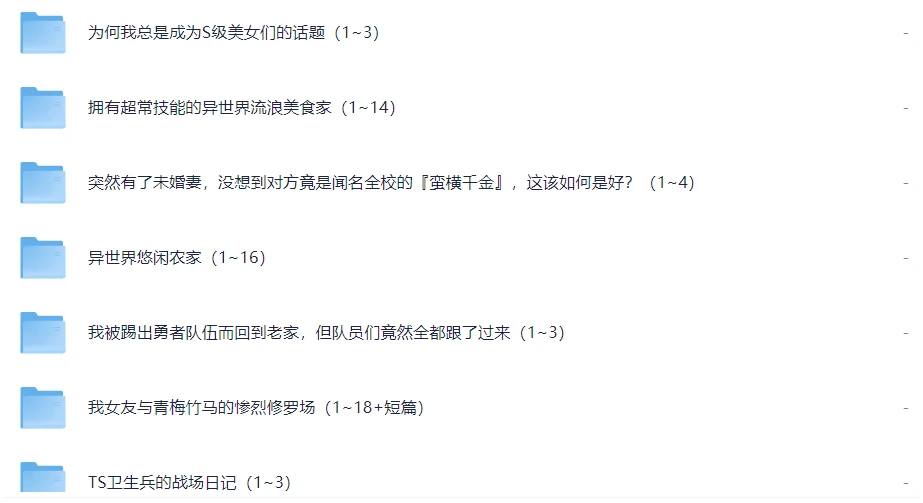 「日本轻小说(20部)」