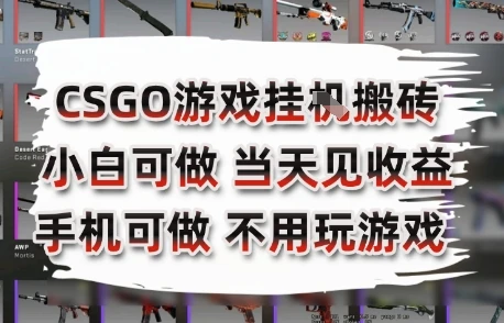 CSGO游戏挂G搬砖,小白纯手机即可操作,不用电脑打游戏,日入3张+,副业网创项目【揭秘】