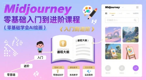 【精】midjourney零基础入门到进阶课程，零基础学会AI绘画