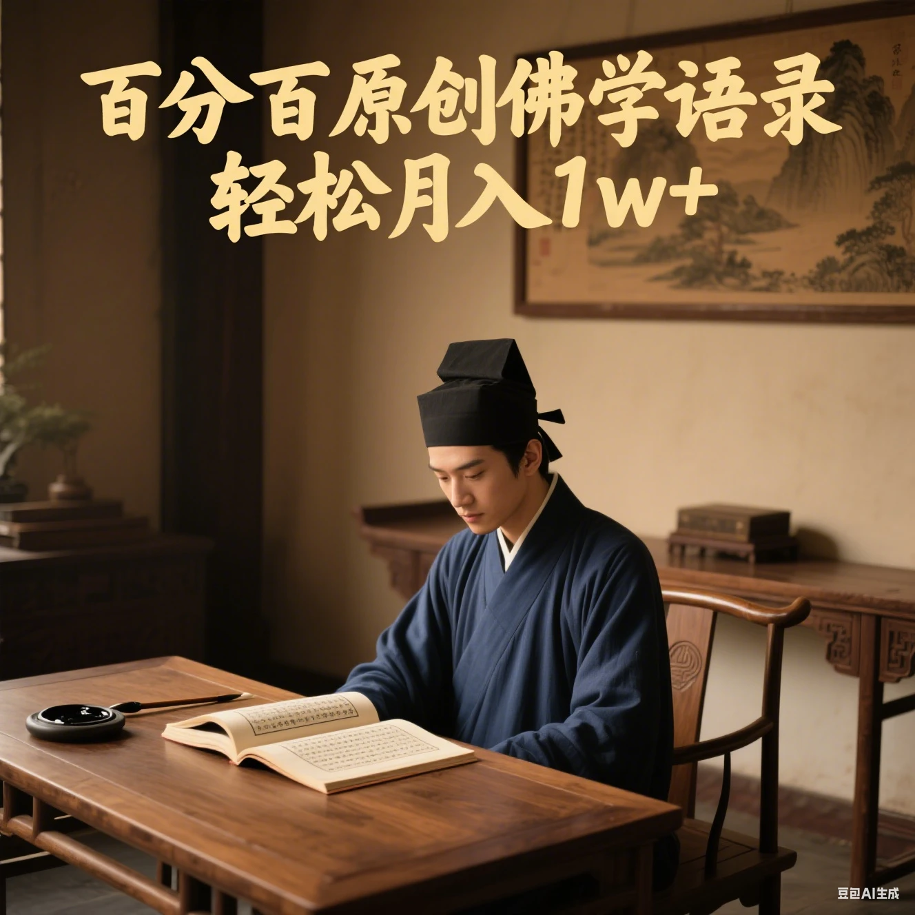 视频号佛学语录爆款新玩法，百分百原创视频每天1小时，轻松月入1w+