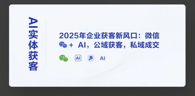 【精】AI实体获客，2025年企业获客新风口：微信+ AI，公域获客，私域成交