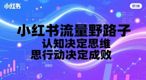 【精】小红书流量野路子，认知决定思维，思维决定行动，行动决定成败