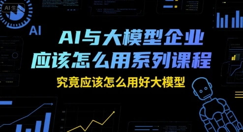 【精】AI与大模型企业应该怎么用系列课程，究竟应该怎么用好大模型