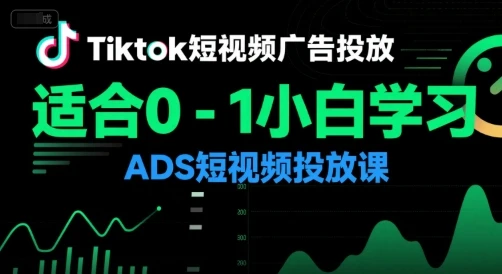 【精】Tiktok短视频广告投放，适合0-1小白学习ADS短视频投放课