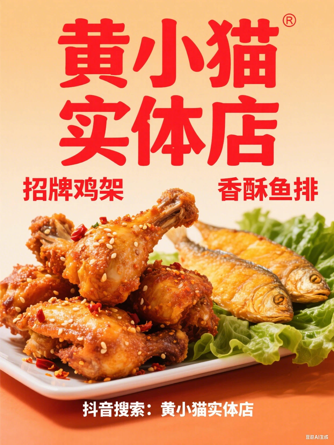 抖音黄小猫实体店鸡架鱼排资料