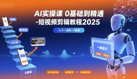 【精】AI实操课0基础到精通-短视频剪辑教程2025