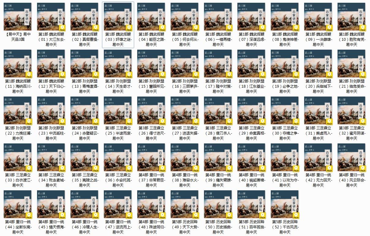 【百家讲坛】易中天品三国52集全.高音质版[mp3]