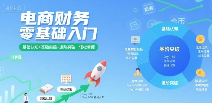 【精】电商财务零基础入门,基础认知+基础实操+进阶突破,轻松掌握