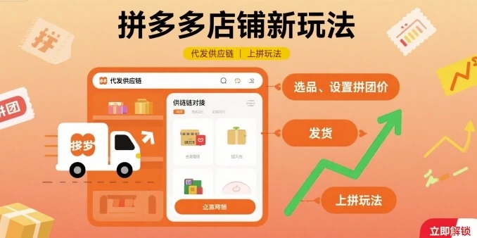 【精】拼多多店铺新玩法，代发供应链上拼玩法