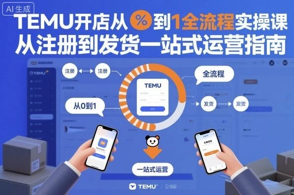 【精】TEMU开店从0到1全流程实操课,从注册到发货一站式运营指南