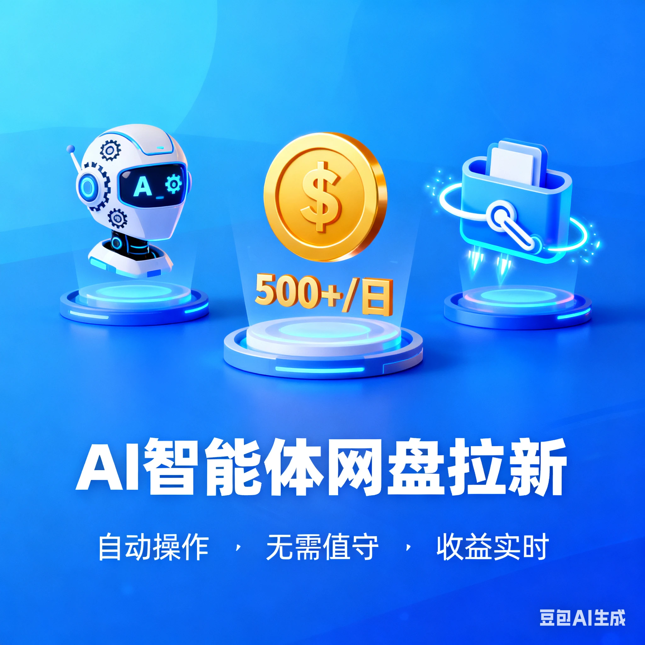AI智能体网盘拉新：让AI帮你每日躺赚500+，实现“睡后收入”！单月5K-10000+无上限