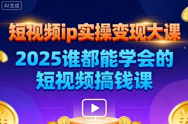 【精】短视频ip实操变现大课,7月26-27日广州站线下课,2025谁都能学会的短视频搞钱课