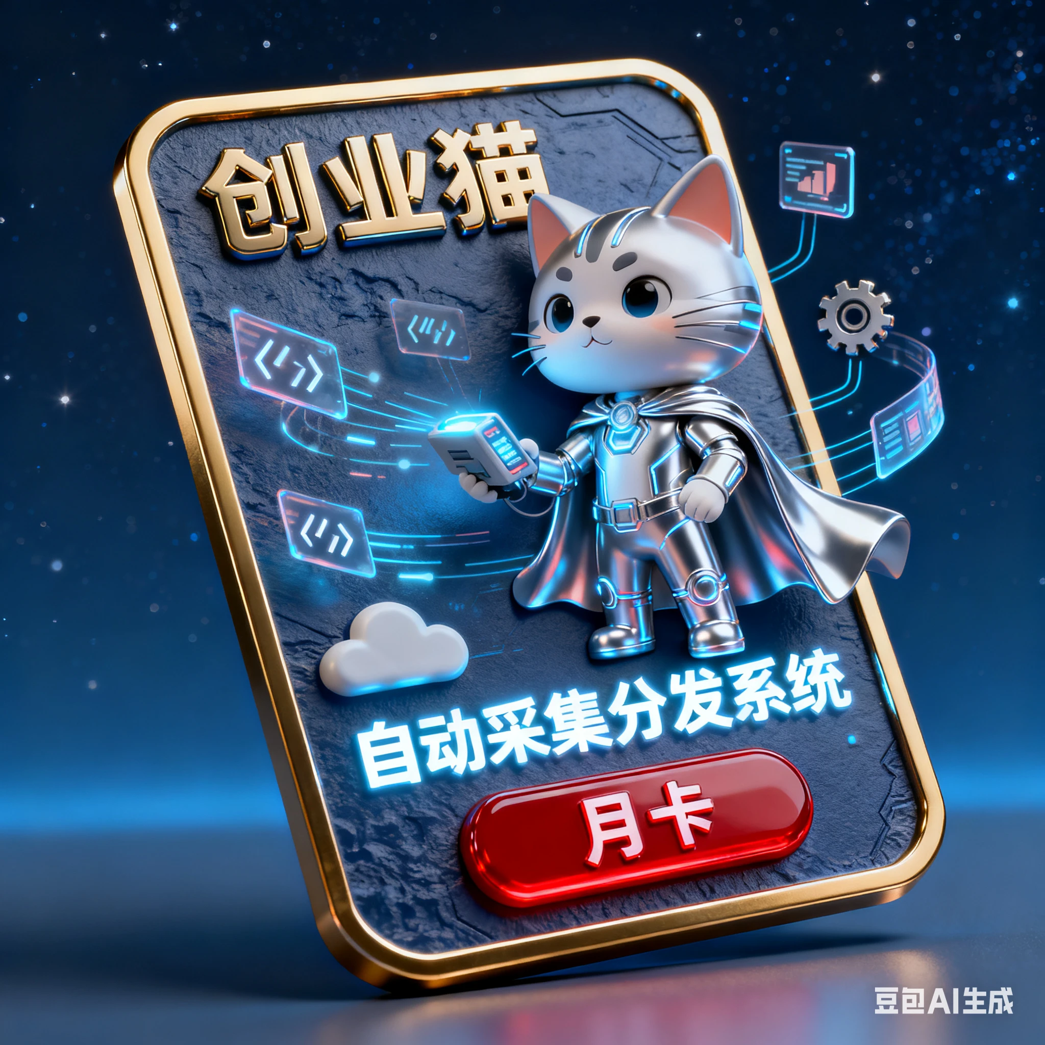 创业猫自动采集分发系统-月卡