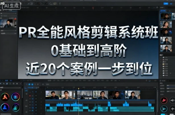 【精】PR全能风格剪辑系统班，0基础到高阶，近20个案例一步到位