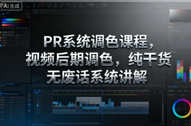 【精】PR系统调色课程,视频后期调色,纯干货无废话系统讲解