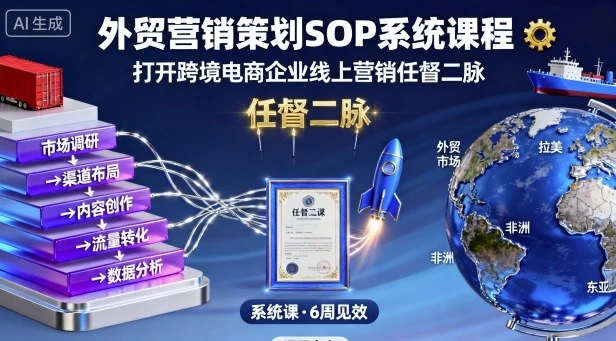 【精】外贸营销策划SOP系统课程，打开跨境电商企业线上营销任督二脉