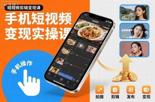 【精】手机短视频变现实操课，短视频剪辑变现课