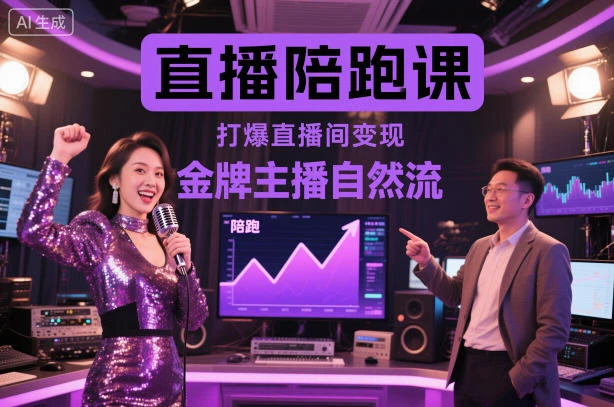 【精】直播陪跑课，金牌主播自然流打爆直播间，复制高变现玩法