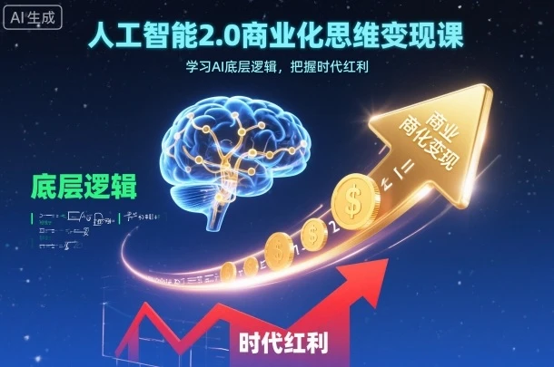 【精】人工智能2.0商业化思维变现课,学习AI底层逻辑,把握时代红利