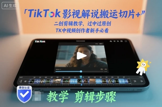 【精】TikTok影视解说搬运切片+二创剪辑教学,过中过原创,TK中视频创作者新手必看