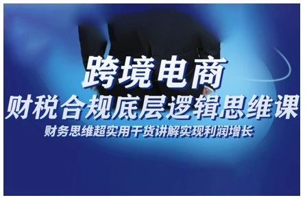 【精】跨境电商财稅合规底层逻辑思维课,财务思维超实用于货讲解实现利润增长