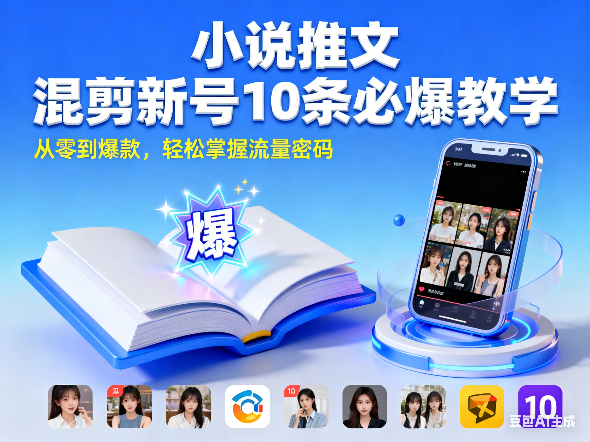 小说推文 混剪新号10条必爆教学