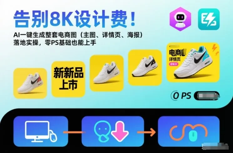 【精】告别8K设计费!AI一键生成整套电商图(主图、详情页、海报)落地实操,零PS基础也能上手-资源之家 【精】告别8K设计费!AI一键生成整套电商图(主图、详情页、海报)落地实操,零PS基础也能上手-资源之家