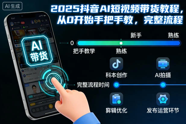 【精】2025抖音AI短视频带货教程,从0开始手把手教,完整流程