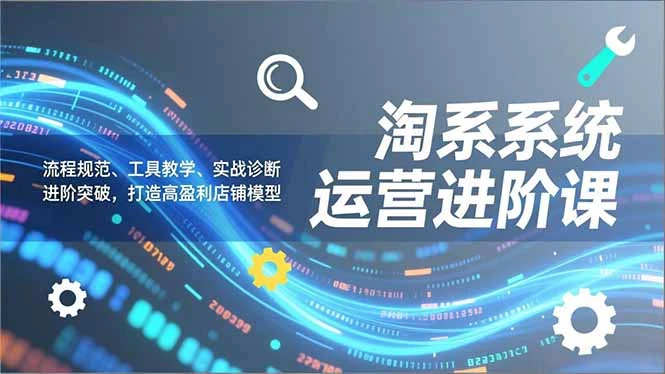 【精】淘系系统运营进阶课2.0，流程规范、工具教学、实战诊断，进阶突破，打造高盈利店铺模型-资源之家