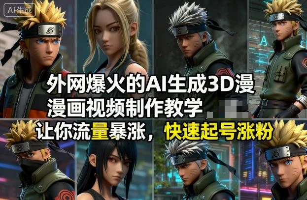 外网爆火的AI生成3D漫画视频制作教学,让你流量暴涨,快速起号涨粉!
