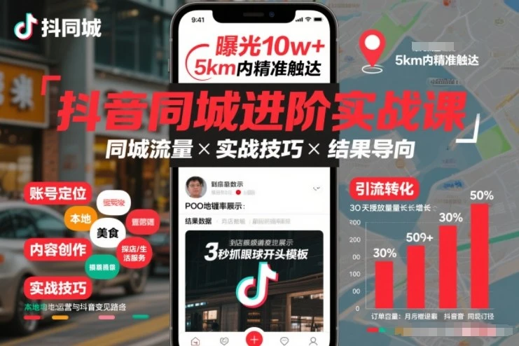 【精】抖音同城进阶实战课,助你同城流量拿到结果-资源之家 【精】抖音同城进阶实战课,助你同城流量拿到结果-资源之家