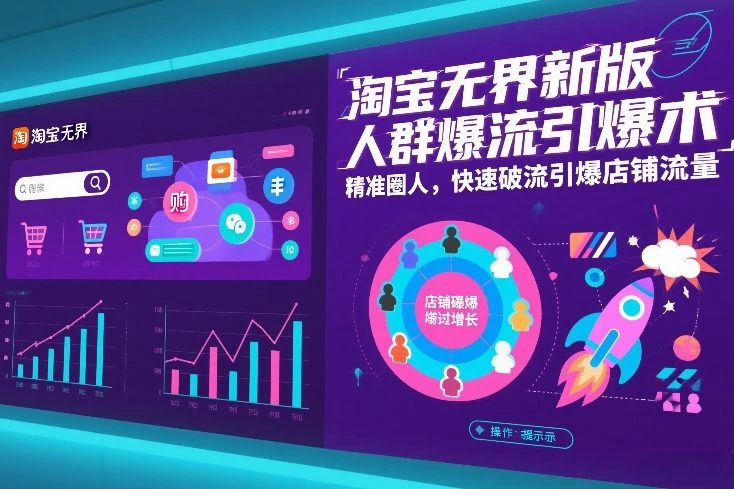 【精】淘宝无界新版人群爆流引爆术，精准圈人，快速破流引爆店铺流量-副业吧