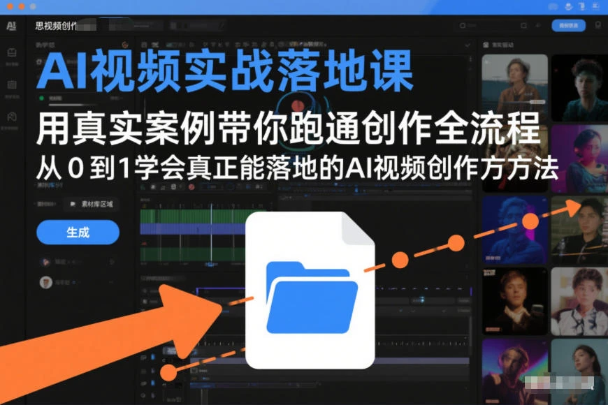 【精】AI视频实战落地课，用真实案例带你跑通创作全流程，从0到1学会真正能落地的AI视频创作方法-副业吧