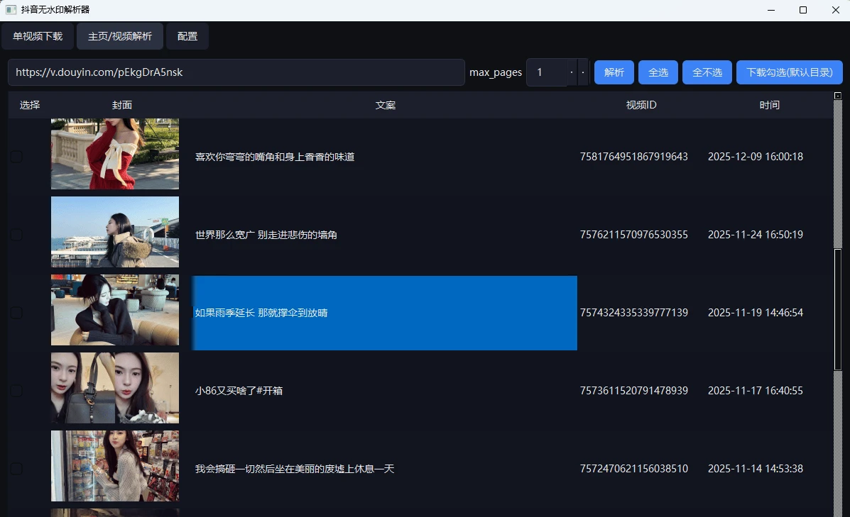 抖音无水印视频下载工具
