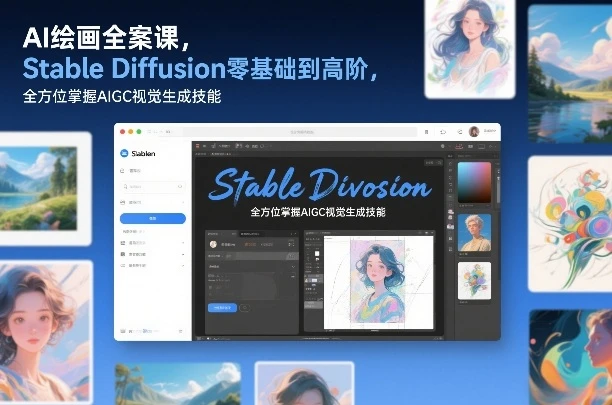 【精】AI绘画全案课,Stable Diffusion零基础到高阶,全方位掌握AIGC视觉生成技能