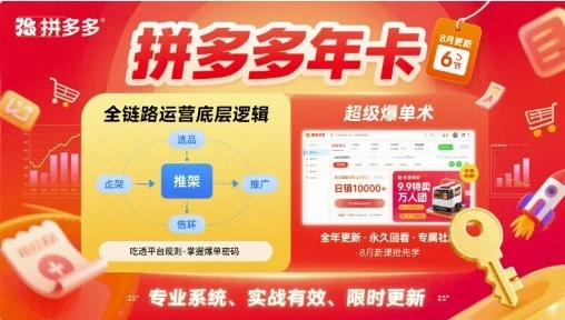 【精】拼多多年卡，拼多多全链路运营底层逻辑，超级爆单术【更新26年1月】-副业吧