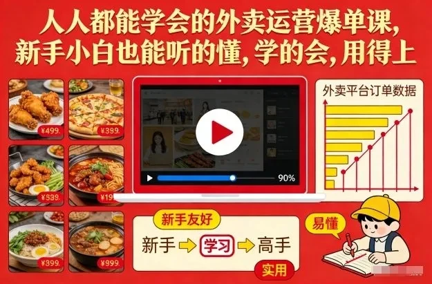 【精】人人都能学会的外卖运营爆单课，新手小白也能听的懂，学的会，用得上