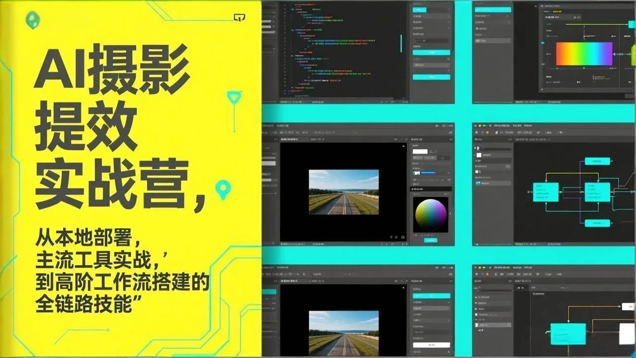 【精】AI+摄影提效实战营，从本地部署，主流工具实战，到高阶工作流搭建的全链路技能-资源之家