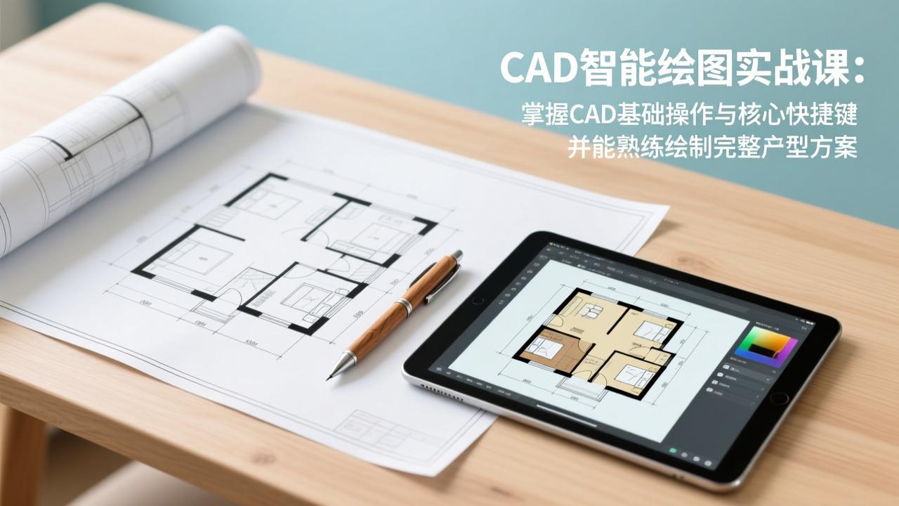 【精】CAD智能绘图实战课：掌握CAD基础操作与核心快捷键，并能熟练绘制完整户型方案-资源之家