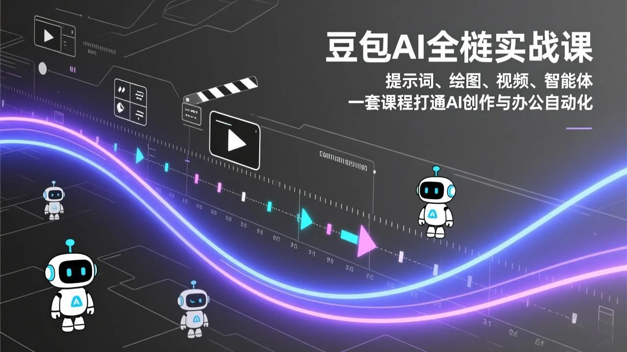 【精】豆包AI全栈实战课：提示词、绘图、视频、智能体，一套课程打通AI创作与办公自动化-资源之家