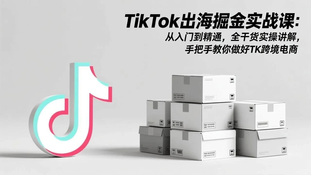 【精】TikTok出海掘金实战课：从入门到精通，全干货实操讲解，手把手教你做好TK跨境电商-资源之家