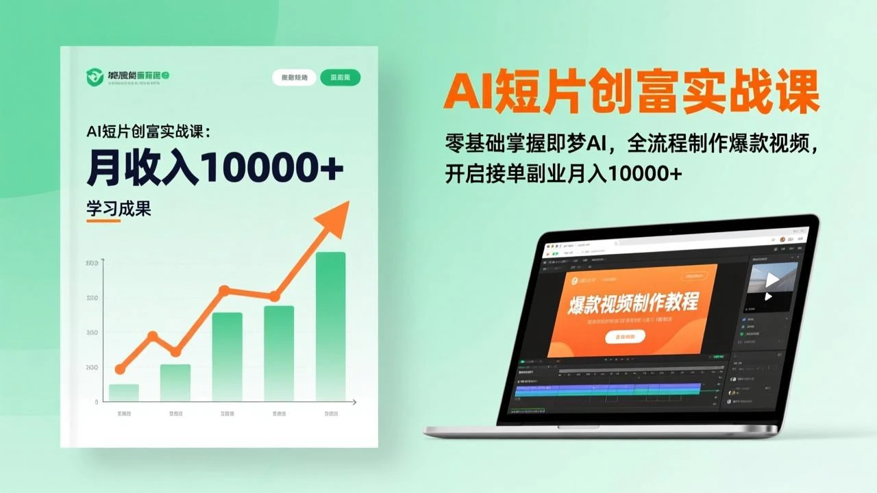【精】AI短片创富实战课：零基础掌握即梦AI，全流程制作爆款视频，开启接单副业月入10000+(更新)-资源之家