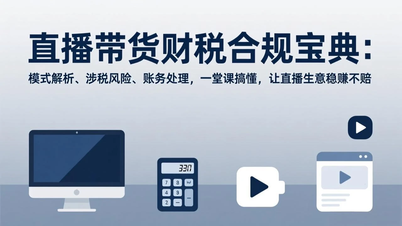 【精】直播带货财税合规宝典：模式解析、涉税风险、账务处理，一堂课搞懂，让直播生意稳赚不赔-资源之家
