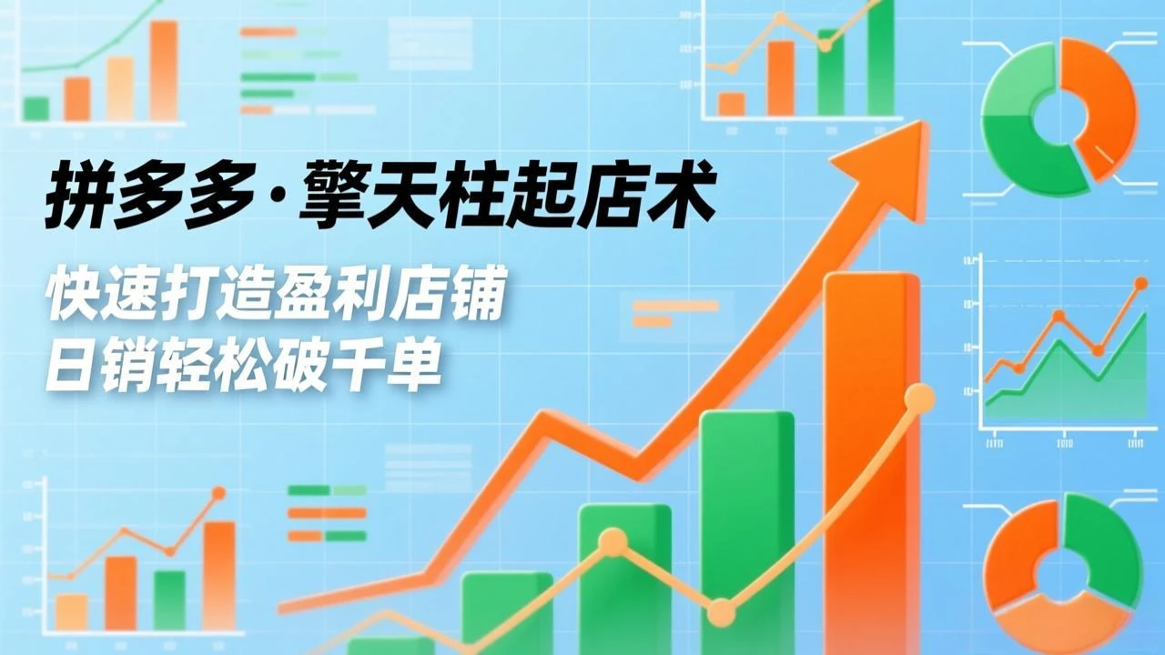 【精】拼多多·擎天柱起店术，爆流布局、利润起飞、不断流，快速打造盈利店铺，日销破千单（更新）-副业吧