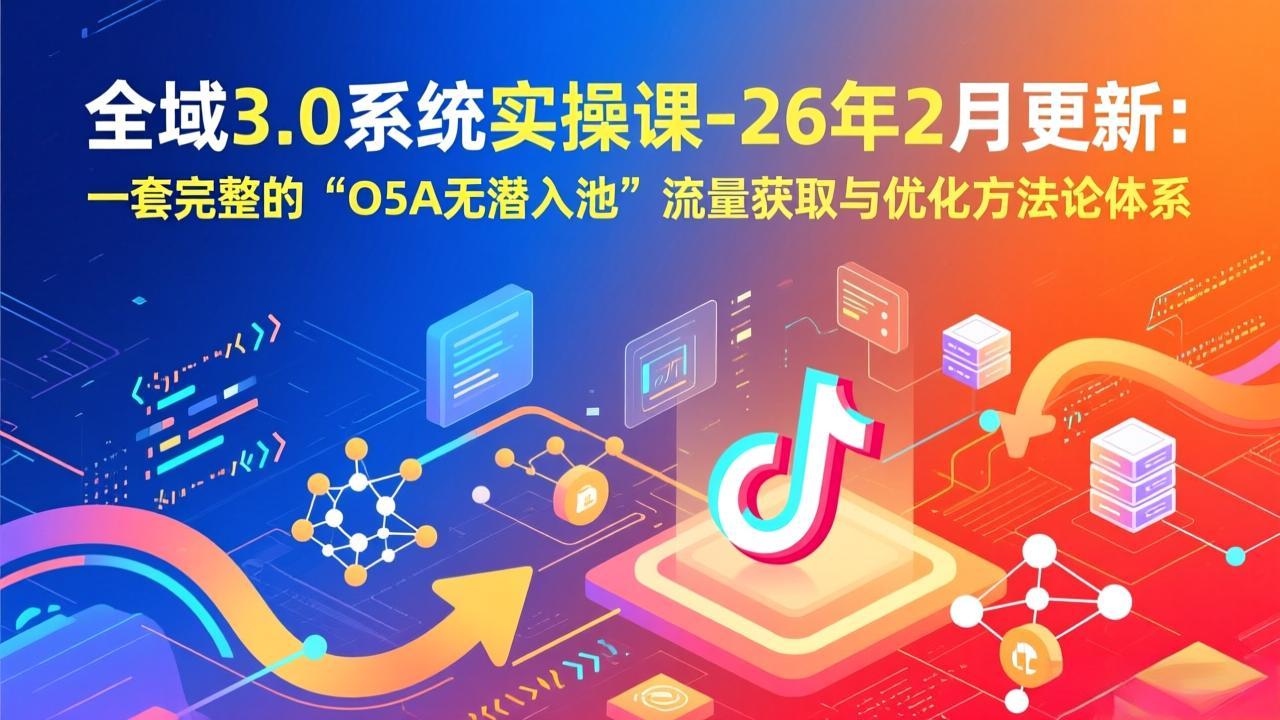 【精】全域3.0系统实操课-26年2月更新：一套完整的“O5A无潜入池”流量获取与优化方法论体系-资源之家